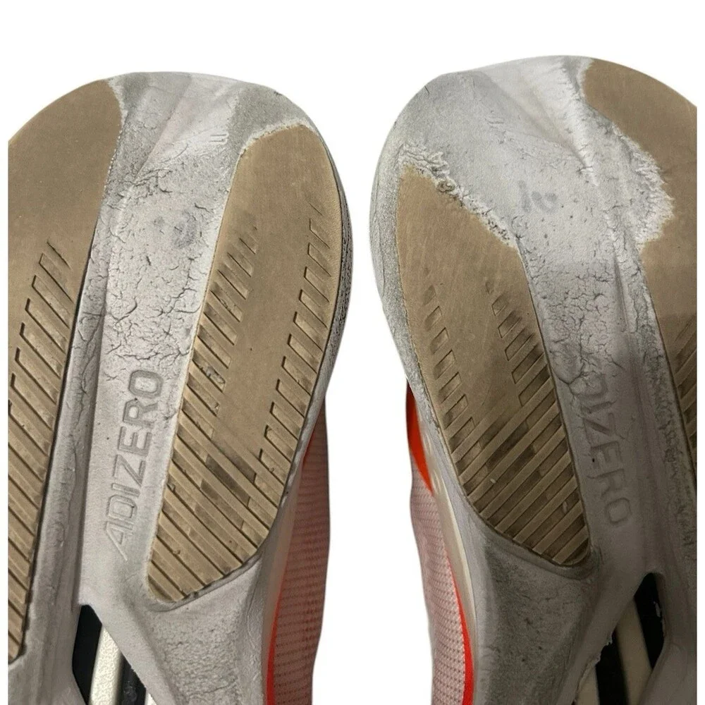 Adidas Adizero Boston 12 Lightstrike Pro Womens Ivory Silver Running Shoes Sz 8